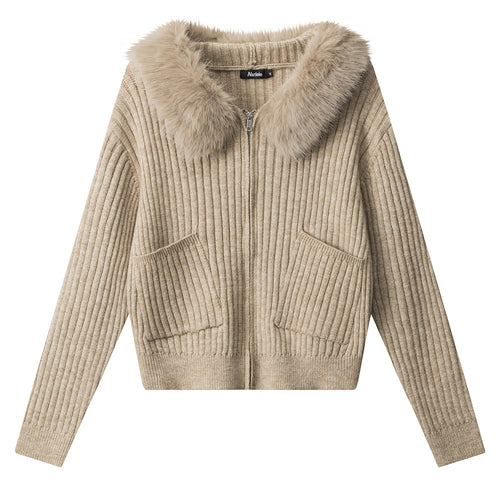 Boogzel Apparel Y2K Style Fur Trim Zip Hoodie