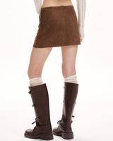 Boogzel Apparel Y2K Suede Belted Mini Skirt, view 6