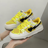 Boogzel Apparel Yellow & Black Heart Aesthetic Sneakers, view 2