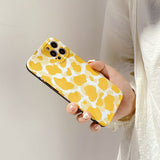 Boogzel Apparel Yellow Cow Pattern iPhone Case, view 3
