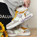 Boogzel Apparel Yellow & Grey Flower Sneakers, view 2