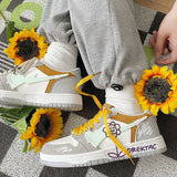 Boogzel Apparel Yellow & Grey Flower Sneakers, view 3