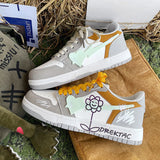 Boogzel Apparel Yellow & Grey Flower Sneakers, view 5