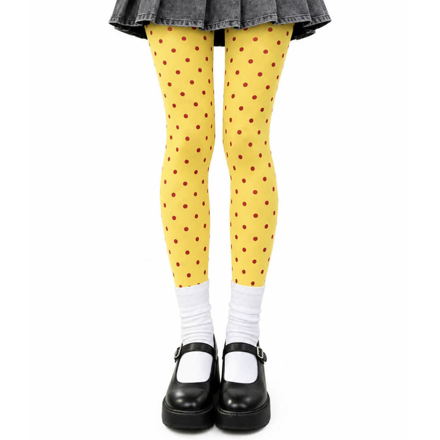 Boogzel Apparel Yellow & Red Polka Dot Tights