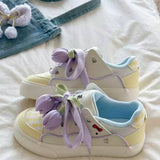 Boogzel Apparel Yellow Tulip Aesthetic Sneakers, view 3