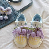 Boogzel Apparel Yellow Tulip Aesthetic Sneakers, view 4