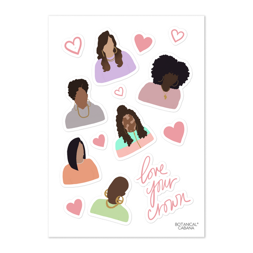 Botanical Cabana Love Your Crown - The Crew Sticker Sheet - Set 1