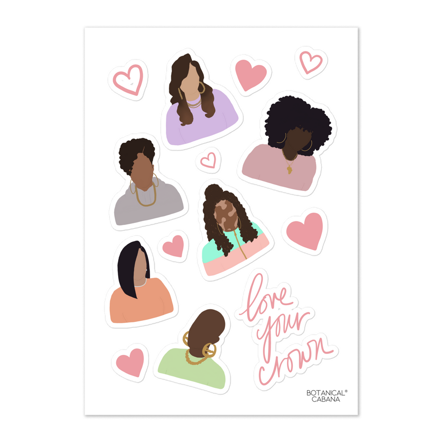 Botanical Cabana Love Your Crown - The Crew Sticker Sheet - Set 1