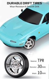 Buddy RC Teal 1/18 RC Drift Car, LD1804 Mini Mazda MX-5 Remote Control High Speed Drifting Car RTF, 2.4GHz RWD Miata RC Vehicles with Gyro LED Lights, view 3