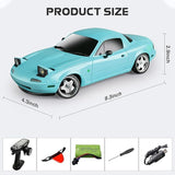Buddy RC Teal 1/18 RC Drift Car, LD1804 Mini Mazda MX-5 Remote Control High Speed Drifting Car RTF, 2.4GHz RWD Miata RC Vehicles with Gyro LED Lights, view 5