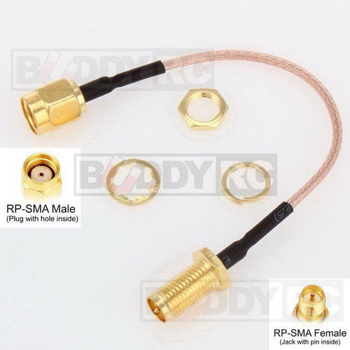 Buddy RC 10CM RP-SMA Male to RP-SMA Female Cable
