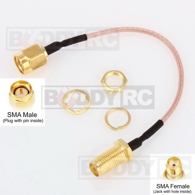 Buddy RC 10CM SMA Male to SMA Female Extension Cable