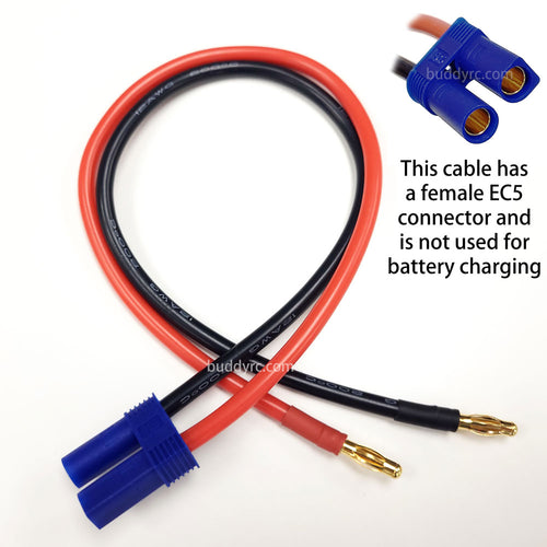 Buddy RC 4mm Male Bullet to EC5 Female Cable for iCharger 4010 Duo etc