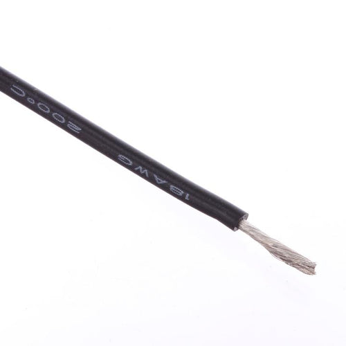 Buddy RC 18 AWG Bulk Roll Silicone Wire Priced for Per Foot - Black