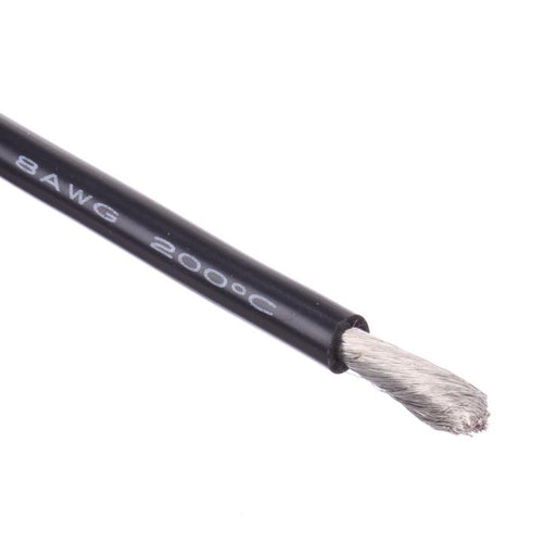 Buddy RC 8 AWG Bulk Roll Silicone Wire Priced for Per Foot - Black