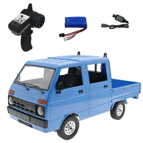 Buddy RC Blue WPL 1/10 2.4G Cargo Carry Twin Cab Climbing Radio Control Hijet Car RC Kei Drift Truck