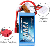 Buddy RC Gens ace 11.1V 1300mAh 3S 45C LiPo Battery Pack with Deans Plug for RC Plane Heli Airplane FPV, view 2