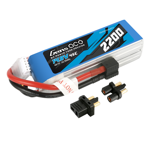 Buddy RC Gens Ace 2200mAh 4s 45C 14.8V Lipo Battery Pack With EC3 And Deans Adapter