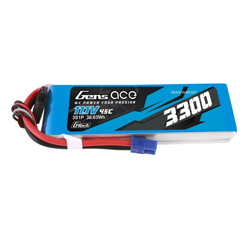Buddy RC Gens ace 3300mAh 3S 45C 11.1V G-tech Lipo Battery Pack with EC3 Plug