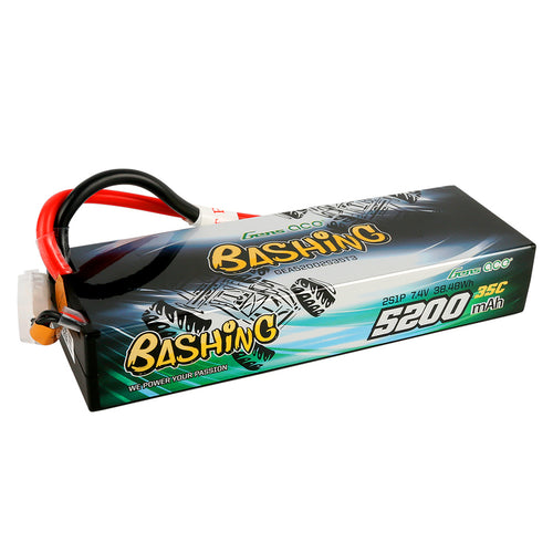 Buddy RC Gens Ace Bashing Series 5200mAh 7.4V 2S1P 35C Car Lipo Battery Pack Hardcase 24# With EC3, Deans And XT60 Adapter
