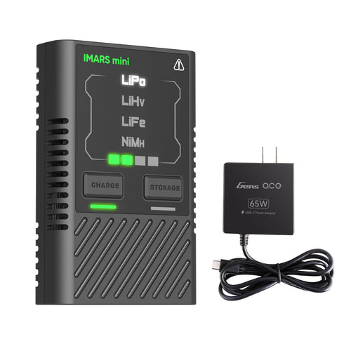 Buddy RC Gens Ace IMARS Mini G-Tech 60W RC Battery Charger With USB-C Power Supply Adapter