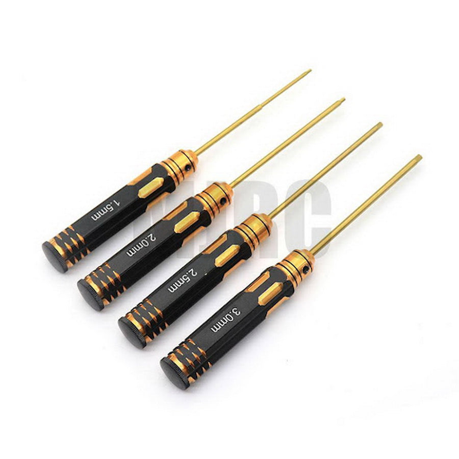 Buddy RC Hex Screw Driver Set Titanium Nitride Coated Tips 4pcs Tools Kit (1.5mm 2.0mm 2.5mm 3.0mm)