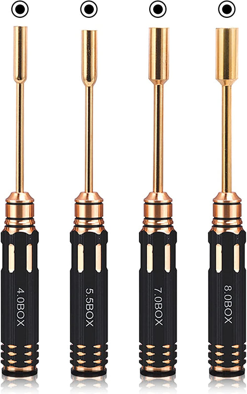 Buddy RC Hex Nut Screw Driver Set Titanium Nitride Coated 4pcs Tools Kit 4.0mm 5.5mm 7.0mm 8.0mm