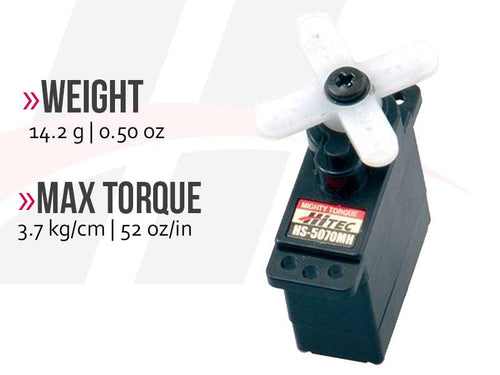 Buddy RC Hitec HS-5070MH Ultra Torque, Metal Gear Feather Servo
