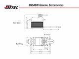 Buddy RC Hitec Premium Digital Servos w/Coreless Motors & Metal Gears HS-D954SW 32 Bit Wide voltage High Torque Steel Gear Servo, view 2