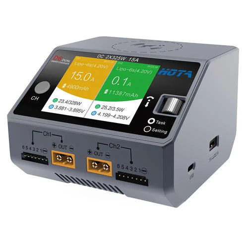 Buddy RC HOTA D6 DC 325W*2 15A*2 Dual Channel LiPo Battery Charger