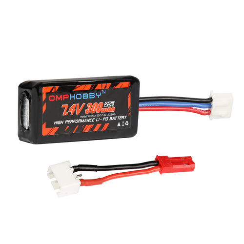 Buddy RC OMPHOBBY 25C 2S 300mAh Battery or Battery Charger Compatible with S720 T720 & Others