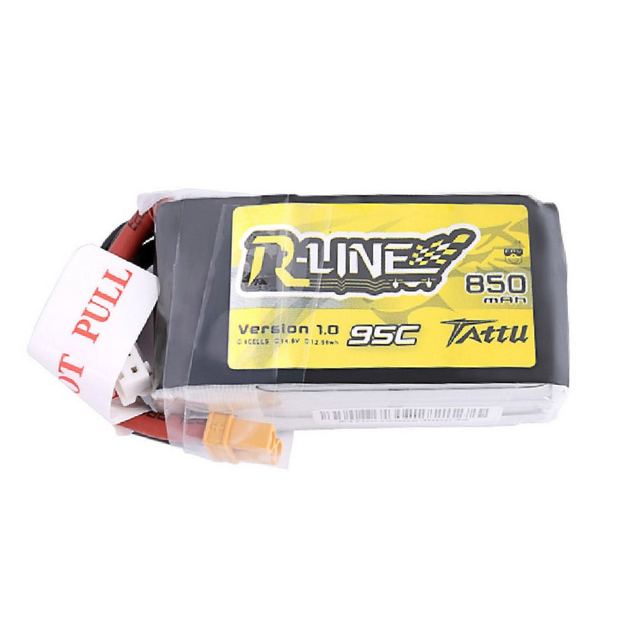 Buddy RC Tattu R-Line 850mAh 14.8V 95C 4S1P Lipo Battery Pack With XT30 Plug