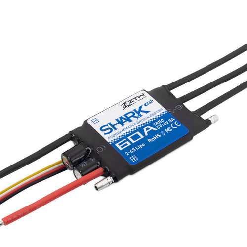 Buddy RC ZTW Shark 60A G2 Series 32-Bit Water Cooled Marine Brushless ESC