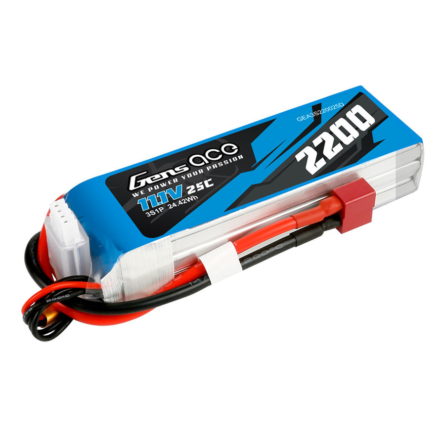 Buddy RC Gens ace 2200mAh 3S 11.1V 25C Lipo Battery Pack with Deans plug