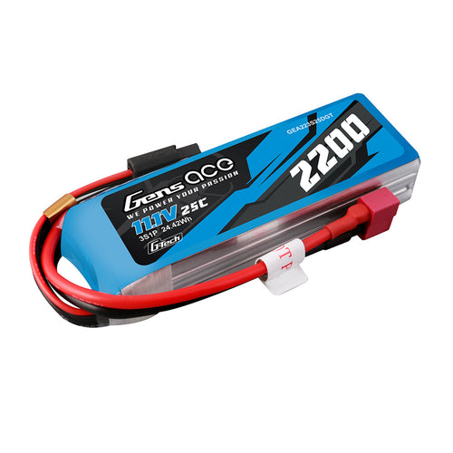 Buddy RC Gens Ace 2200mAh 3S 25C 11.1V G-Tech Lipo Battery Pack With Deans Plug