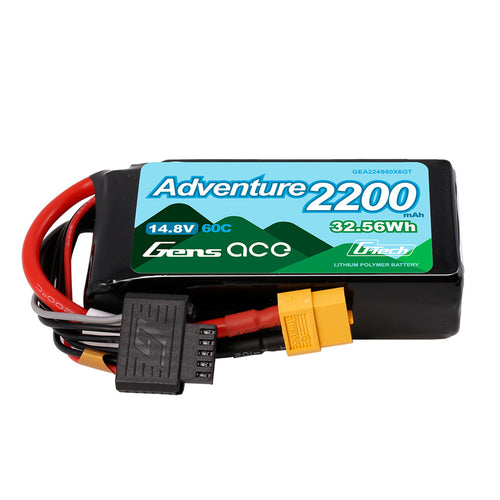 Buddy RC Gens ace 2200mAh 4S 60C 14.8 V G-Tech Adventure Lipo Battery Pack with XT60 Plug
