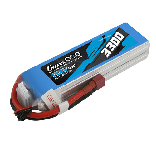 Buddy RC Gens Ace 3300mAh 4s 45C 14.8V Lipo Battery Pack With Deans Plug