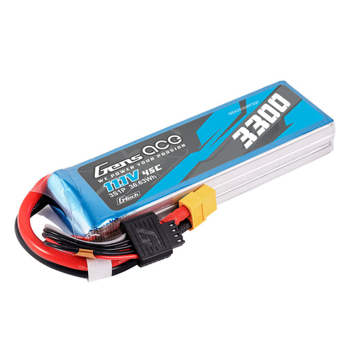 Buddy RC Gens Ace 3300mAh 3S 45C 11.1V G-Tech Lipo Battery Pack With EC3 And Deans Adapter