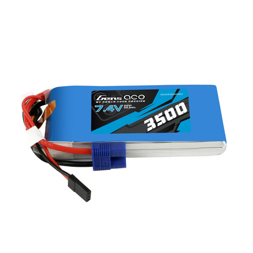 Buddy RC Gens Ace 3500mAh 7.4V 2S1P RX Lipo Battery Pack With JR And EC3 Plug