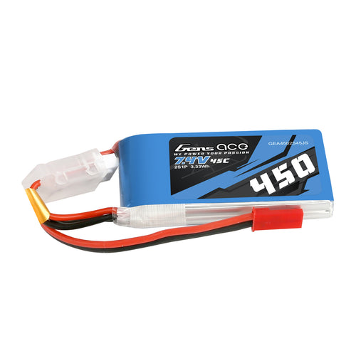 Buddy RC Gens Ace 450mAh 7.4V 45C 2S1P Lipo Battery Pack With JST-SYP Plug