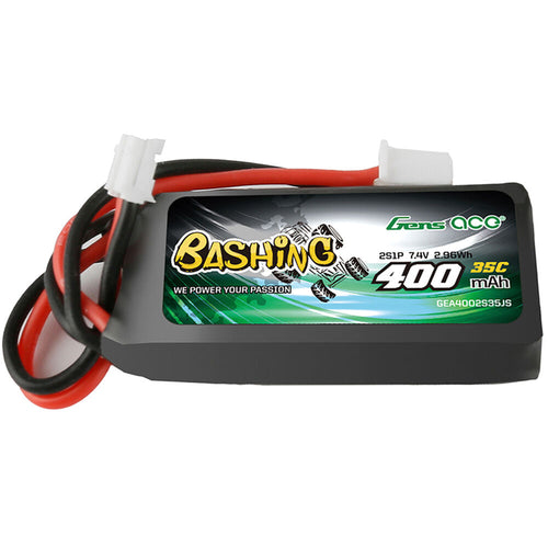 Buddy RC Gens Ace 400mah 35C 2S 7.4V LiPo RC Soft Pack Battery with JST