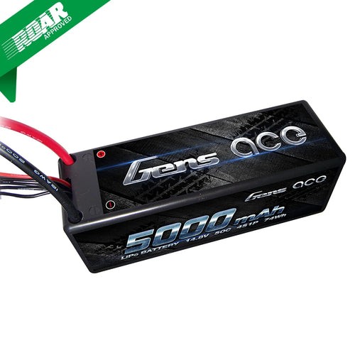 Buddy RC Gens ace 5000mAh 4s 50C 14.8V HardCase Lipo Battery 14# with Deans Plug