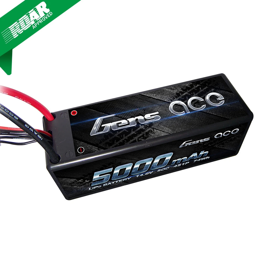 Buddy RC Gens ace 5000mAh 4s 50C 14.8V HardCase Lipo Battery 14# with Deans Plug
