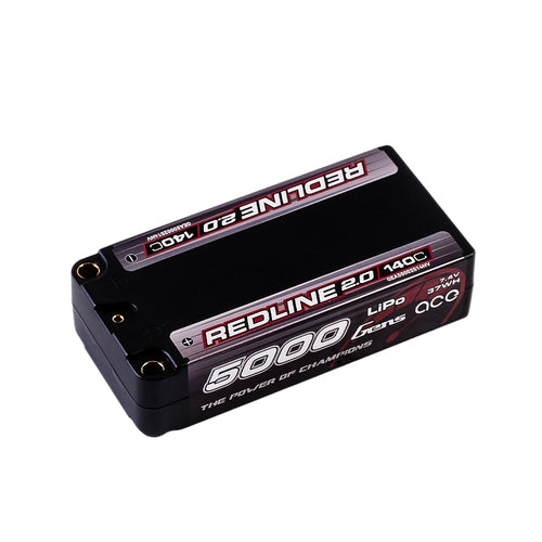 Buddy RC Gens ace 5000mAh 2S 140C 7.4V HardCase 63# Shorty Redline 2.0 Series Lipo Battery with 5.0mm bullet
