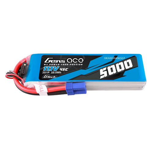 Buddy RC Gens ace 5000mAh 3S 45C 11.1V G-Tech Lipo Battery Pack with EC5 Plug