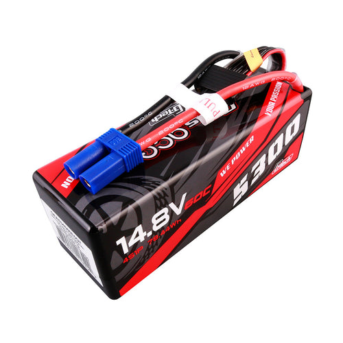 Buddy RC Gens Ace 5300mAh 4S 60C 14.8V HardCase G-Tech Lipo Battery14# With EC5 Plug