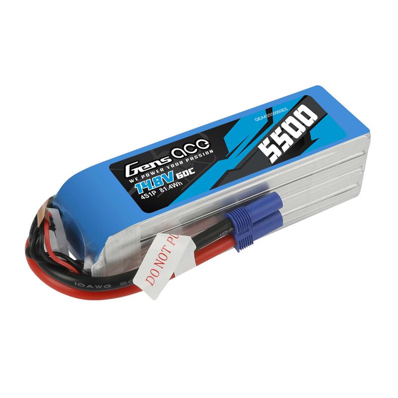 Buddy RC Gens ace 5500mAh 14.8V 60C 4S1P Lipo Battery Pack with EC5 Plug