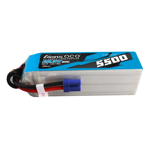 Buddy RC Gens ace 5500mAh 6S 60C 22.2V G-tech Lipo Battery Pack with EC5 Plug