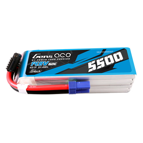 Buddy RC Gens ace 5500mAh 4s 60 14.8VC G-Tech Lipo Battery Pack with EC5 Plug