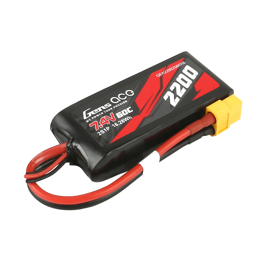 Buddy RC Gens Ace 60C 2S1P 7.4 V 2200mah Lipo Battery Pack With XT60 Plug